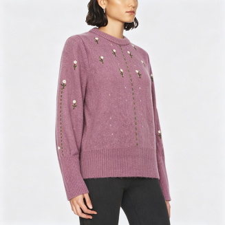 Hand-Embroidered Women's Sweater