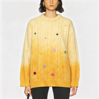 Yellow Ombré Crew-Neck Sweater