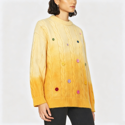 Yellow Ombré Crew-Neck Sweater