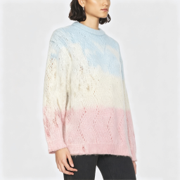 Women's Open-Knit Crew-Neck Sweater