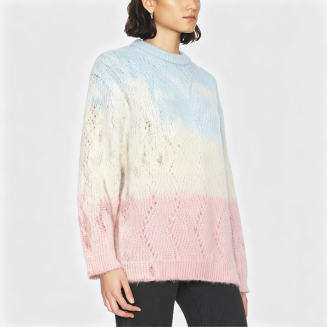 Women's Open-Knit Crew-Neck Sweater