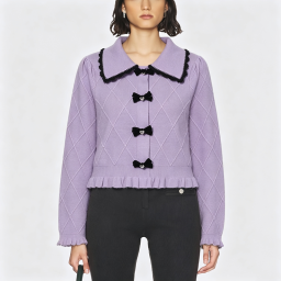 Women's Purple Collared Sweater