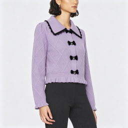 Women's Purple Collared Sweater