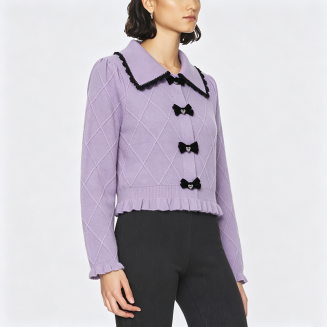 Women's Purple Collared Sweater