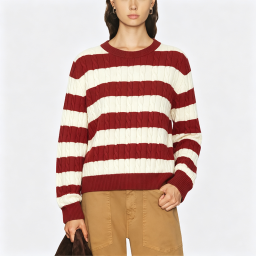 Color-Block Striped Knit Sweater