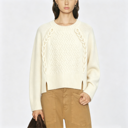 Cable-Knit Crew-Neck Sweater