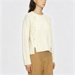 Cable-Knit Crew-Neck Sweater