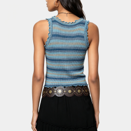 Color-Blocked Striped Knit Camisole