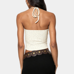 Floral Print Halter Neck Tank Top