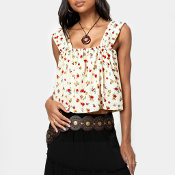Floral Print Ruffled Camisole
