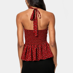 Red V-neck Halter Top