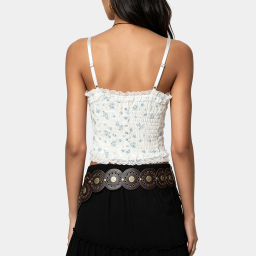 White Floral Print Camisole