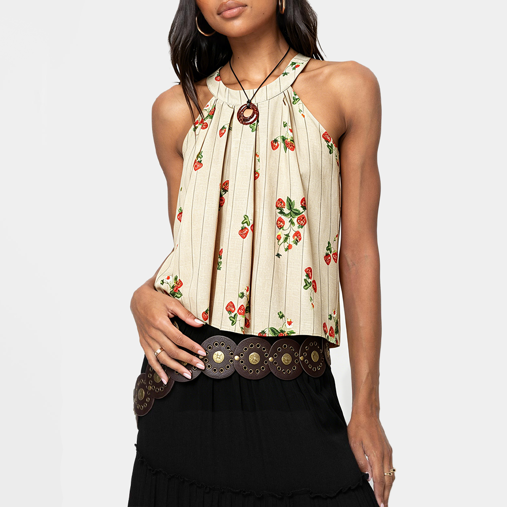 Striped Halter Neck Camisole