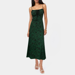 Dark Green Floral Print Dress