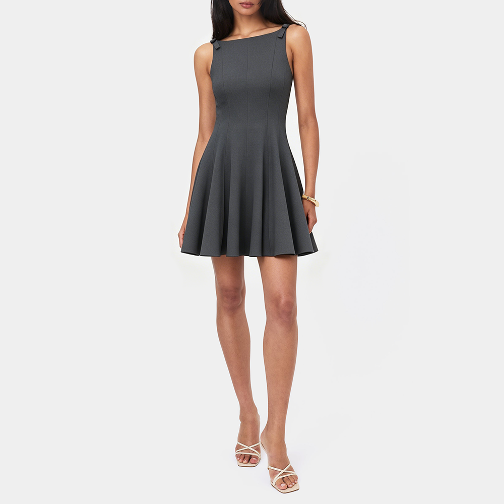 Gray A-line Sleeveless Dress