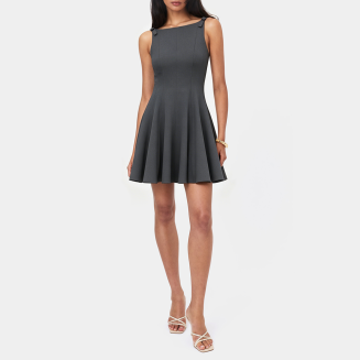 Gray A-line Sleeveless Dress