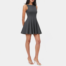 Gray A-line Sleeveless Dress
