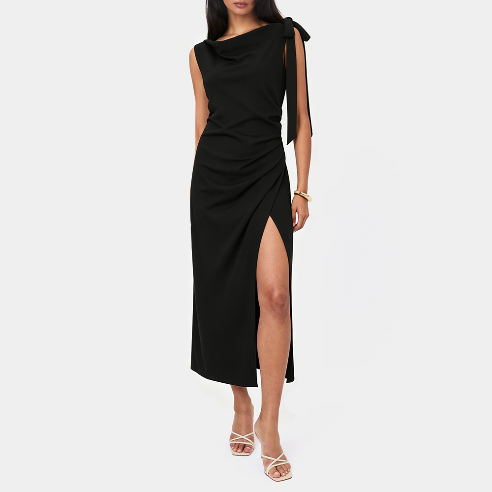 Sleeveless Dress with Tie-Neckline