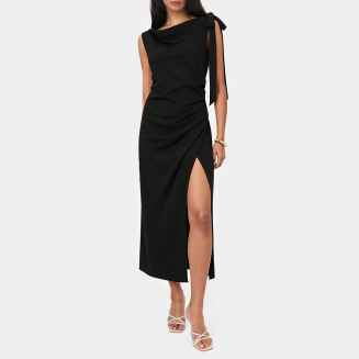 Sleeveless Dress with Tie-Neckline