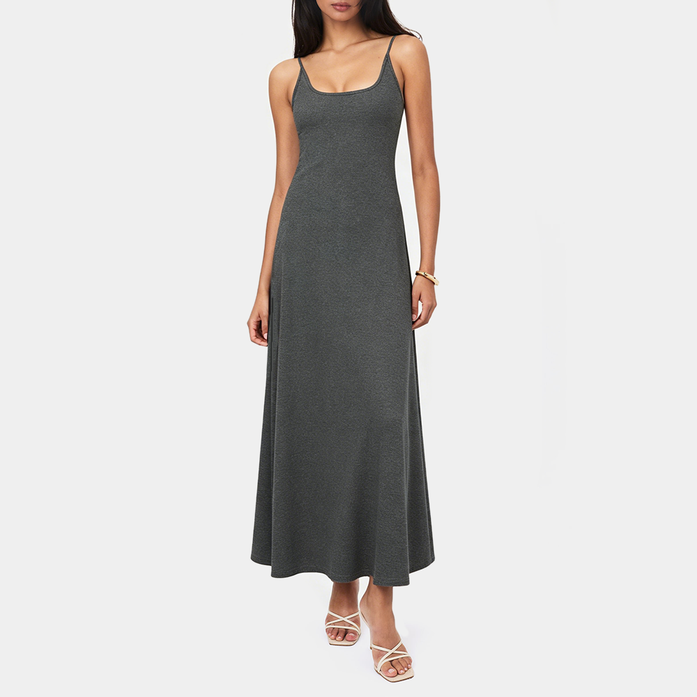 Slim-fit U-neck maxi dress