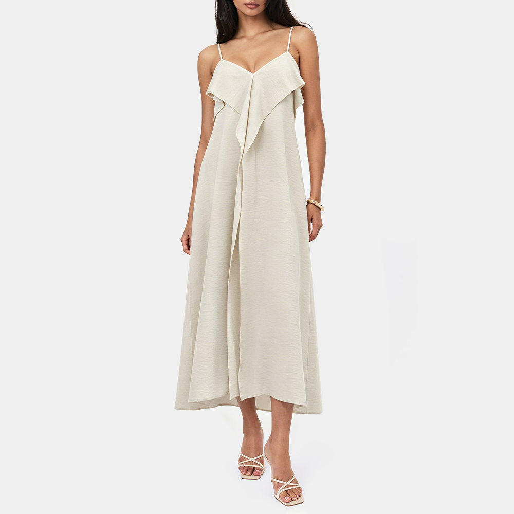 Ruffled Spaghetti Strap Slip Dress