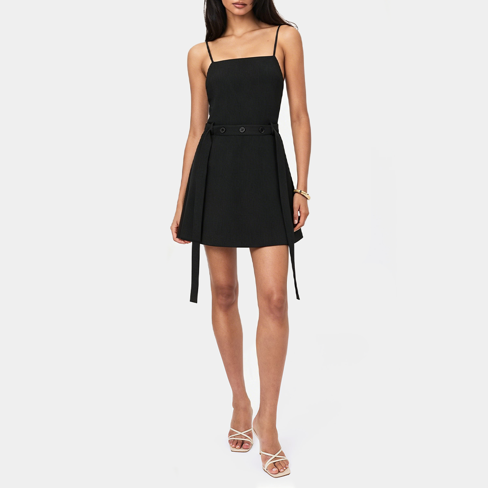 Dark Gray Backless Spaghetti Strap Dress