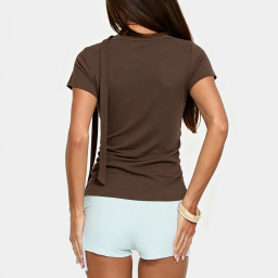 Summer Stand-up Collar Short-Sleeve Top